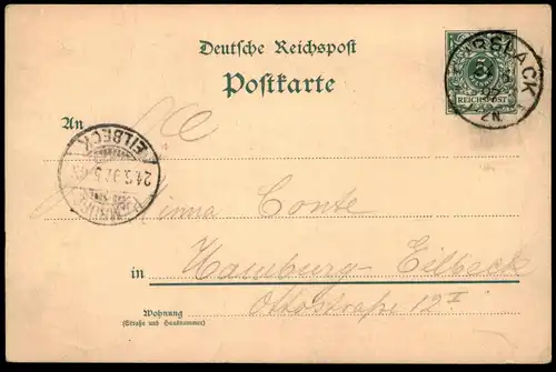 ALTE POSTKARTE ALLERMÖHE HAMBURG HIER FEHRET MAN NACH REITBROOK NEUENGAMME ZOLLENSPIECKER GANZSACHE 1897 Ansichtskarte