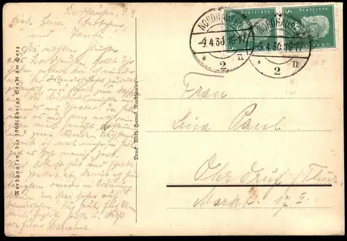 ALTE POSTKARTE NORDHAUSEN KÖNIGIN LUISE SCHULE 1930 school école Thüringen Ansichtskarte AK cpa postcard