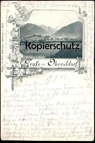 ALTE POSTKARTE GRUSS AUS OBERSTDORF VON NORDEN 1902 ALLGÄU Bayern Ansichtskarte AK cpa