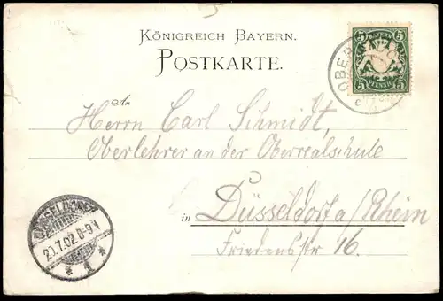 ALTE POSTKARTE GRUSS AUS OBERSTDORF VON NORDEN 1902 ALLGÄU Bayern Ansichtskarte AK cpa