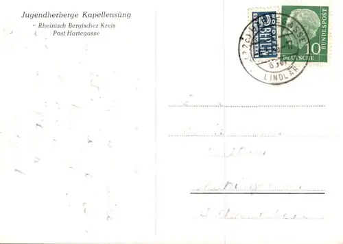 ÄLTERE POSTKARTE KAPELLENSÜNG POST HARTEGASSE JUGENDHERBERGE YOUTH HOSTEL LINDLAR postcard Ansichtskarte cpa AK