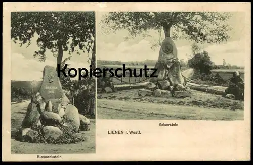 ALTE POSTKARTE LIENEN IN WESTFALEN BISMARCKSTEIN KAISERSTEIN Bismarck monument Denkmal cpa postcard AK Ansichtskarte
