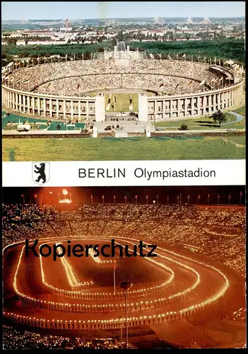 ÄLTERE POSTKARTE BERLIN OLYMPIASTADION BEI TAG NACHT Olympia olympic games Stadion stadium Ansichtskarte AK cpa postcard