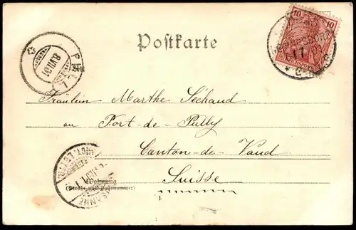 ALTE POSTKARTE HERINGSDORF SCHOLLE KOFFER GRUSS VOM OSTSEESTRANDE USEDOM Ostseestrand AK Ansichtskarte cpa postcard