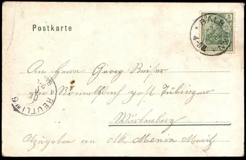 ALTE POSTKARTE GRUSS AUS BALBRONN SYNAGOGE BÀLVERE synagogue jewish jew Arr. Molsheim AK  cpa postcard