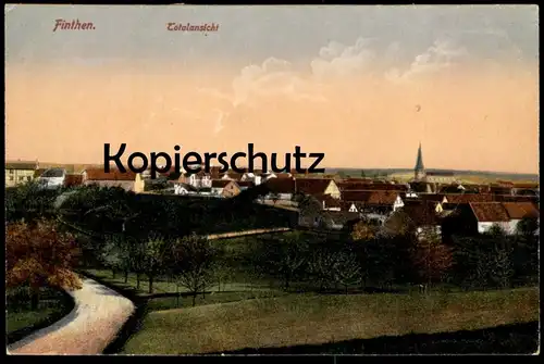 ALTE POSTKARTE MAINZ FINTHEN TOTALANSICHT Total Gesamtansicht Blick auf den Ort Totale cpa postcard AK Ansichtskarte