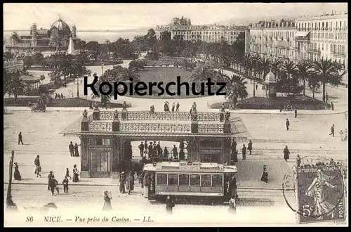 POSTKARTE NIZZA NICE VUE PRISE DU CASINO REPRODUCTION REPRO Tram tramway Strassenbahn cpa postcard Ansichtskarte