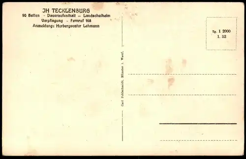 ALTE POSTKARTE JUGENDHERBERGE TECKLENBURG EIGENHEIM GAU WESTFALEN DJH youth hostel Ansichtskarte cpa AK postcard