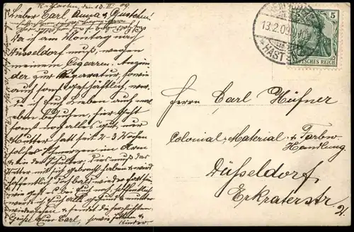 ALTE FOTO POSTKARTE REMSCHEID HASTEN LINKS: METZGEREI LUDWIGS RECHTS: VERLAG TABAK CIGARREN CARL HEIDMANN