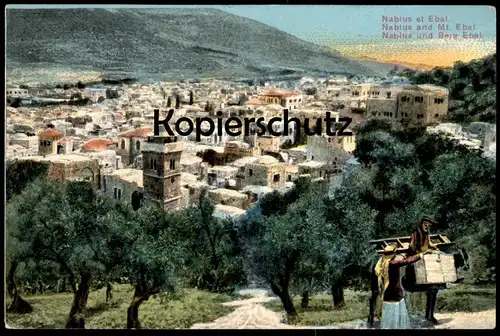 ALTE POSTKARTE ISRAEL NABLUS ET EBAL BERG MOUNT EBAL Autonomiegebiet Westjordanland Ansichtskarte cpa postcard AK