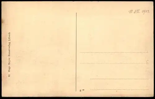 ALTE POSTKARTE LÜBECK HEILIGEGEIST-HOSPITAL KUTSCHE LITFASS-SÄULE Krankenhaus Ansichtskarte AK postcard cpa