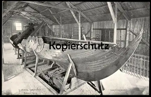 ALTE POSTKARTE GOKSTAD SKIPET CHRISTIANIA NORWEGEN NORGE NORWAY tireme Frachtschiff Schiff ship Ansichtskarte postcard