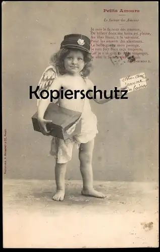 ALTE POSTKARTE ENGEL ANGEL ANGE AMOR AMOURS BRIEF LIEBESBRIEF letter semi nude cpa Ansichtskarte postcard AK