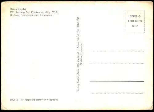 ÄLTERE POSTKARTE KRAILING HAUS CENTA BAYERRISCHER WALD PRACKENBACH Ansichtskarte postcard cpa