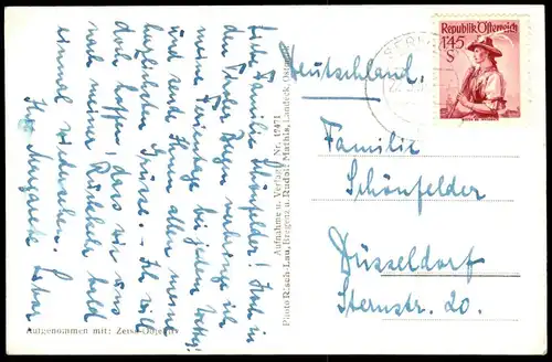 ALTE POSTKARTE SERFAUS GEGEN PFRODLKOPF WINTER TIROL Dorfstrasse Schlitten sleigh luge Schnee Ansichtskarte postcard cpa