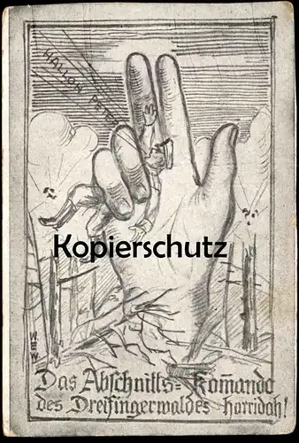 ALTE POSTKARTE DREIFINGERWALD HALLOH PETER Russia Soldatenbrief Infanterie Markgraf Karl Pertstschenka Ljubunj postcard