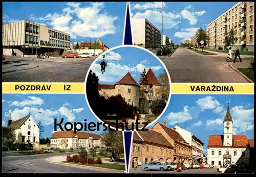 ÄLTERE POSTKARTE POZDRAV IZ VARAZDINA Hrvatska Grüsse aus Varazdin Vama Kroatien croatia croatie postcard Ansichtskarte