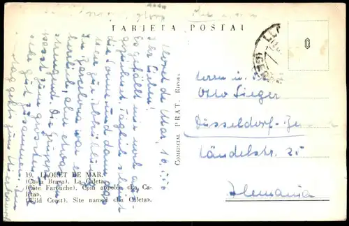 ÄLTERE POSTKARTE LLORET DE MAR 1956 FISCHERBOOTE COSTA BRAVA LA GALETA Catalogne Cataluna Ansichtskarte cpa AK postcard