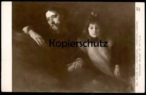 ALTE POSTKARTE MUSÉE DU LUXEMBOURG EUGÉNE CARRIÉRE ALPHONSE DAUDET ET SA FILLE cpa postcard Ansichtskarte AK Luxemburg