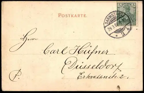 ALTE POSTKARTE FRÖHLICHE OSTERN DARMSTADT RESIDENZSCHLOSS 1902 easter paques castle chateau Ansichtskarte cpa postcard