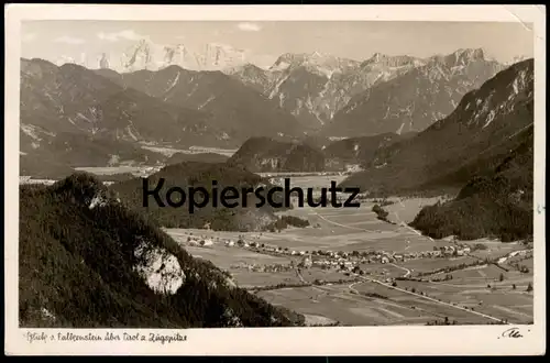 ALTE POSTKARTE BLICK VOM FALKENSTEIN 1938 ÜBER TIROL ZUR ZUGSPITZE VILSTAL PFRONTEN Ansichtskarte AK cpa postcard