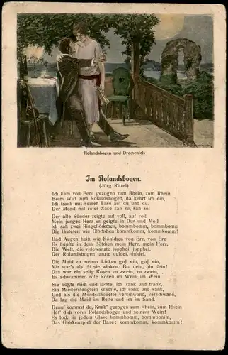 ALTE POSTKARTE IM ROLANDSBOGEN JÖRG RITZEL LIED ROLANDSECK RHEIN Remagen Siebengebirge song chanson AK cpa Ansichtskarte