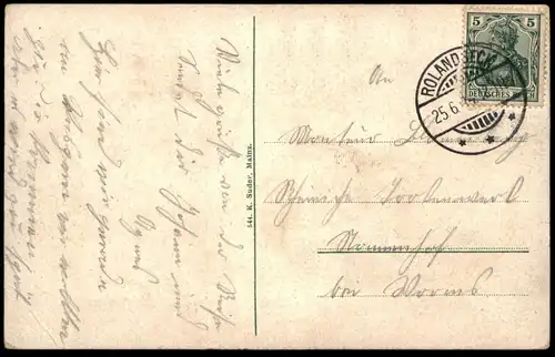 ALTE POSTKARTE ROLANDSBOGEN ROLANDSECK RHEIN Remagen Siebengebirge Verlag K. Suder AK cpa Ansichtskarte postcard