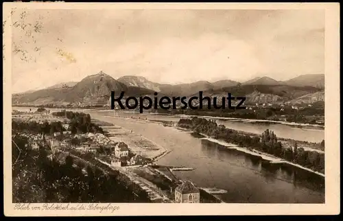 ALTE POSTKARTE BLICK VOM ROLANDSECK AUF DAS SIEBENGEBIRGE RHEIN Remagen AK cpa Ansichtskarte postcard