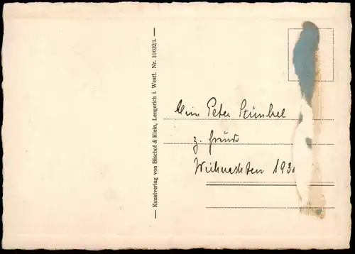ALTE POSTKARTE ZWIEGESPRÄCH KIND & VOGEL 1931 LOTTE WITTIG child bird enfant Oldenburg-Wittig Ansichtskarte postcard cpa