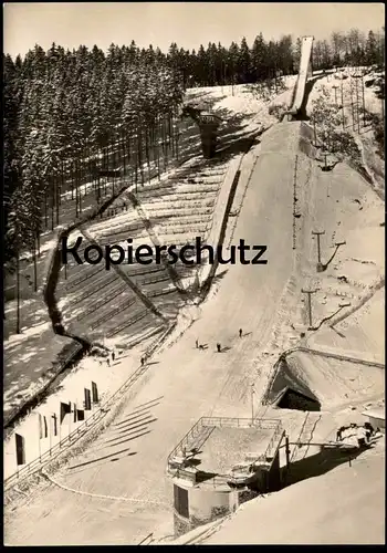 ÄLTERE POSTKARTE GROSSE ASCHBERG-SCHANZE KLINGENTHAL Skischanze ski jumping flying Ansichtskarte postcard cpa