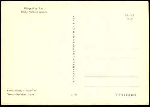 ÄLTERE POSTKARTE GROSSE ASCHBERG-SCHANZE KLINGENTHAL Skischanze ski jumping flying Ansichtskarte postcard cpa