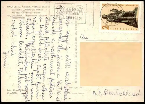 ÄLTERE POSTKARTE NAGYCENK BAHNHOF Railway Station gare Dampflok steam engine Ungarn hungary postcard cpa Ansichtskarte