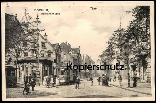 ALTE POSTKARTE BOCHUM HERNERSTRASSE Herner Strasse Strassenbahn tram tramway Ansichtskarte postcard cpa AK