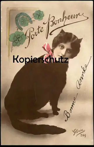 ALTE POSTKARTE KATZE VERMENSCHLICHT MONTAGE PHOTO FOTOMONTAGE Photomontage Cat Chat cpa postcard Ansichtskarte AK