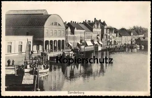 ALTE POSTKARTE SONDERBORG HAVN Hafen Sønderborg Sonderburg port Danmark Denmark Dänemark Ansichtskarte postcard