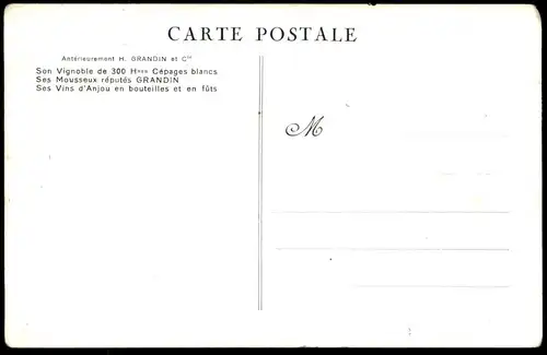 ALTE POSTKARTE VIGNOBLES & CAVES DE LA BOUVRAIE-ANJOU SOINS APPORTÉS Á LA CUEILLETTE D'UNE GRAPPE Son Vignoble