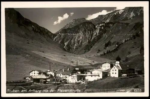 ALTE POSTKARTE STUBEN AM ARLBERG MIT DER FLEXENSTRASSE Klösterle Kloesterle Austria Autriche cpa postcard Ansichtskarte