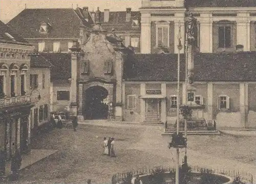 ALTE POSTKARTE PÖLLAU OSTSTEIERMARK HAUPTPLATZ Steiermark Österreich postcard AK Ansichtskarte