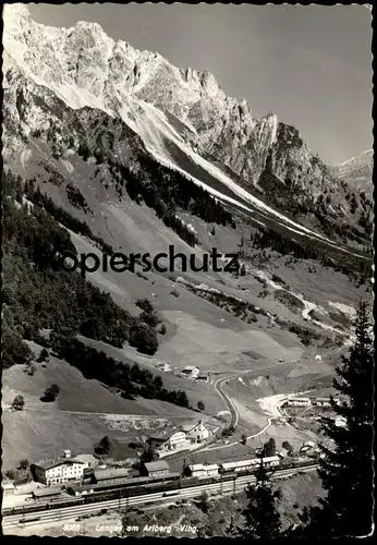 ÄLTERE POSTKARTE LANGEN AM ARLBERG BAHNHOF MIT ZUG WAGGON train gare station Klösterle Vorarlberg Austria Autriche cpa