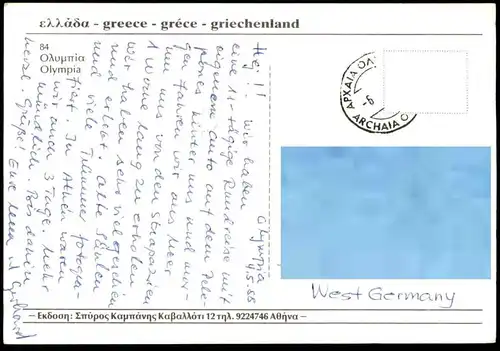 ÄLTERE POSTKARTE OLYMPIA GREECE Tempel Elis Ilia Peloponnes Griechenland Grèce cpa postcard AK Ansichtskarte