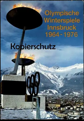 POSTKARTE INNSBRUCK OLYMPISCHE WINTERSPIELE 1964-1976 Olympiade Olympia Olympiades olympique Olymp Feuer Winterspiele