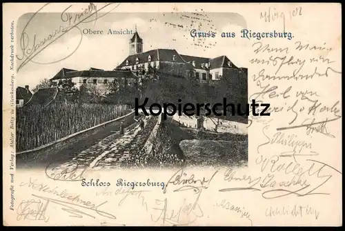 ALTE POSTKARTE GRUSS AUS RIEGERSBURG STEIERMARK 1901 SCHLOSS OBERE ANSICHT HOCHSCHLOSS KRONECK Burg chateau castle cpa