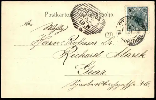 ALTE POSTKARTE KINDBERG HAUPTPLATZ 1903 Steiermark Österreich Austria Tornister knapsack cartable satchel brioche Ranzen