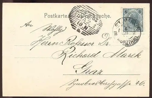 ALTE POSTKARTE KINDBERG HAUPTPLATZ 1903 Steiermark Österreich Austria Tornister knapsack cartable satchel brioche Ranzen