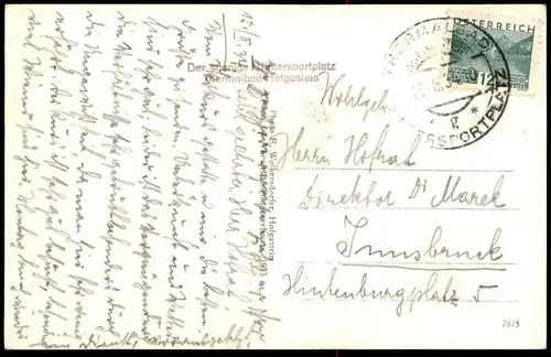 ALTE POSTKARTE HOFGASTEIN WINTER 1933 Snow Schnee hiver neige Bad Hof Gastein Österreich Austria autriche cpa postcard