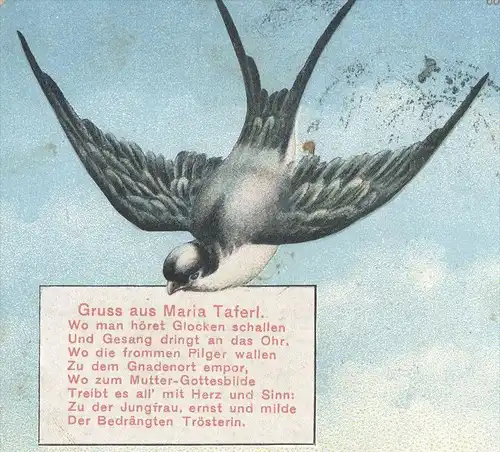 ALTE POSTKARTE GRUSS AUS MARIA TAFERL WO MAN HÖRET GLOCKEN SCHALLEN