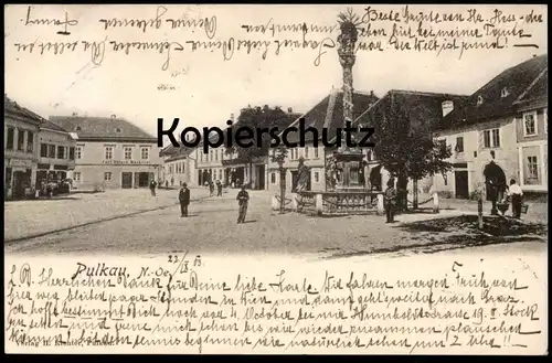 ALTE POSTKARTE PULKAU NIEDERÖSTERREICH BÄCKEREI CARL POLZIN GESCHÄFT JOSEF ... Österreich Ansichtskarte postcard cpa AK