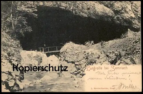 ALTE POSTKARTE LURGROTTE BEI SEMRIACH 1898 PEGGAU TANNEBEN cave Höhle Grotte Österreich Austria Ansichtskarte postcard