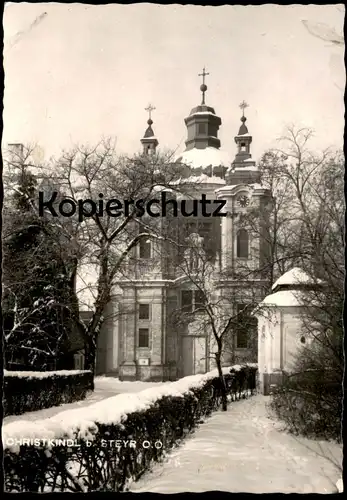 ÄLTERE POSTKARTE CHRISTKINDL BEI STEYR OBERÖSTERREICH IM SCHNEE snow neige winter Kirche church église AK Ansichtskarte