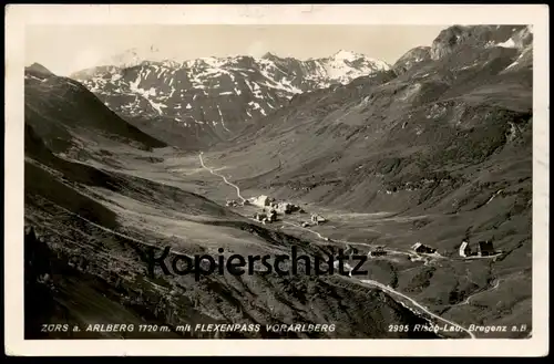 ALTE POSTKARTE ZÜRS AM ARLBERG 1720 M MIT FLEXENPASS VORARLBERG Risch-Lau cpa postcard AK Ansichtskarte